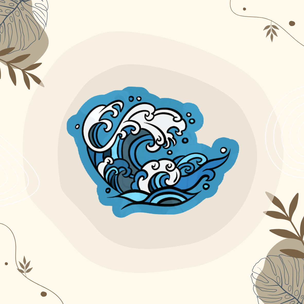 Pack 3 stickers Vagues