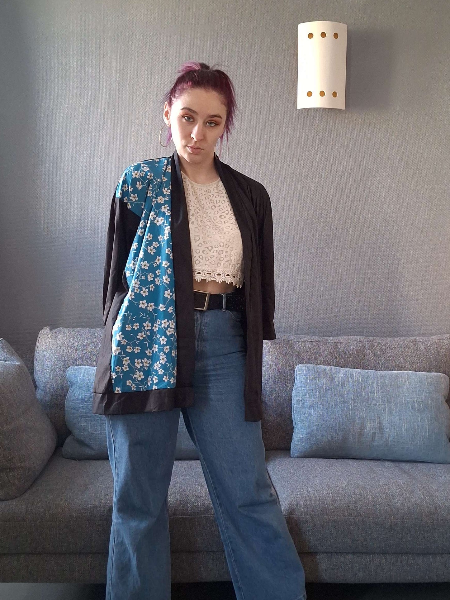 Kimono Cerisier bleu