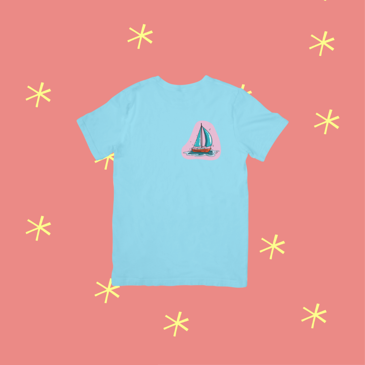 T-shirt 9/11 ans bleu voilier