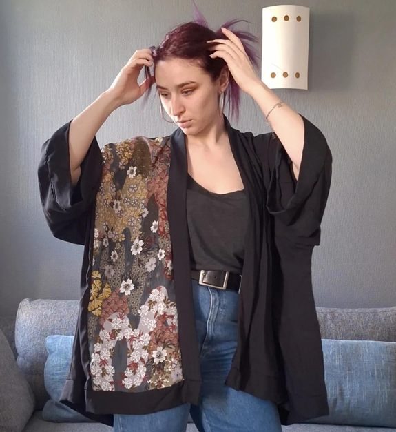 Kimono Jardin Gris Médium