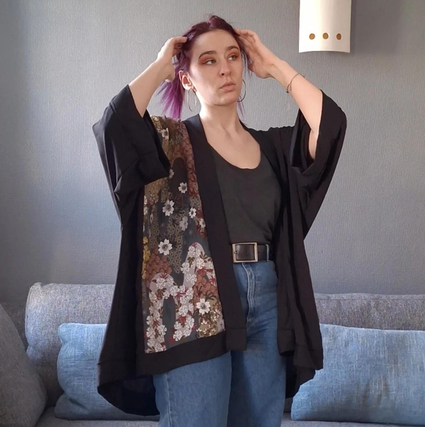 Kimono Jardin Gris Médium