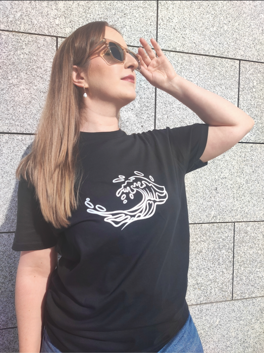 T-shirt Vague Belharra motif blanc