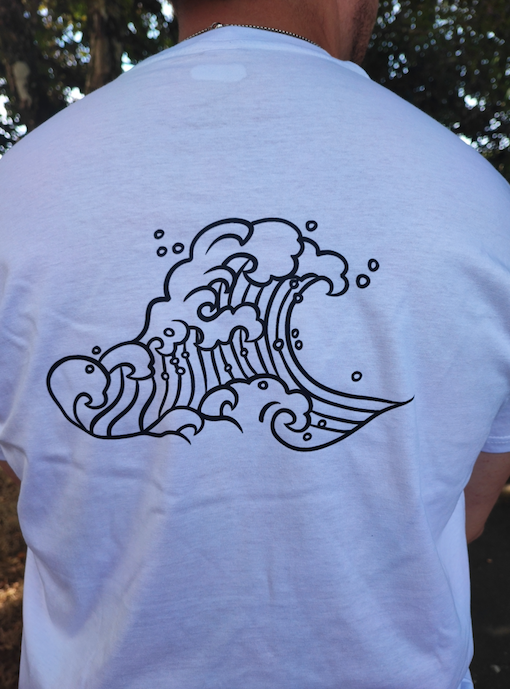 T-shirt Vague Nazaré motif noir