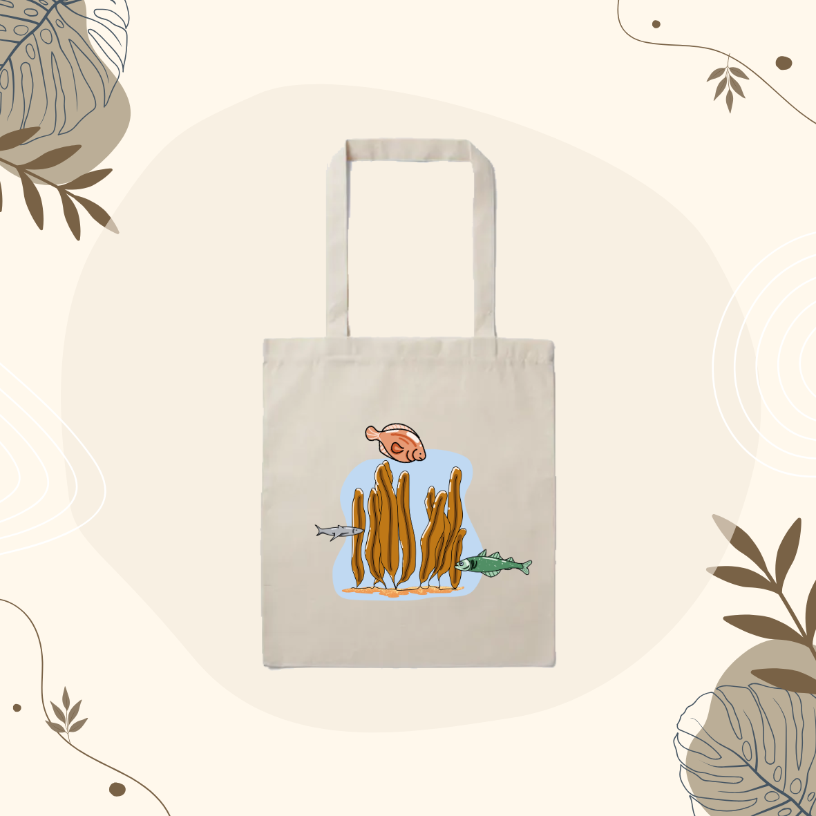 Tote Bag naturel fond marin