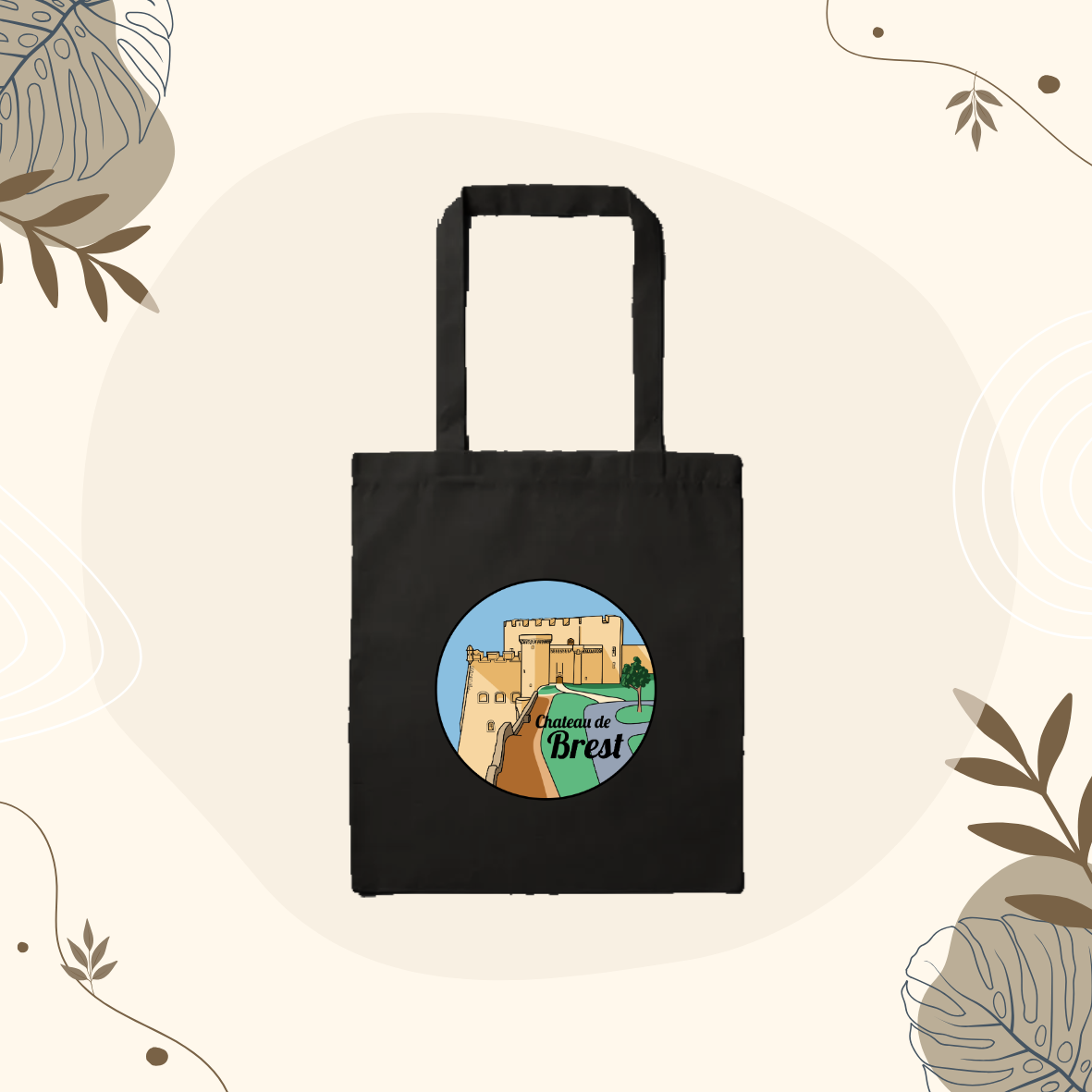 Tote Bag noir Chateau de Brest
