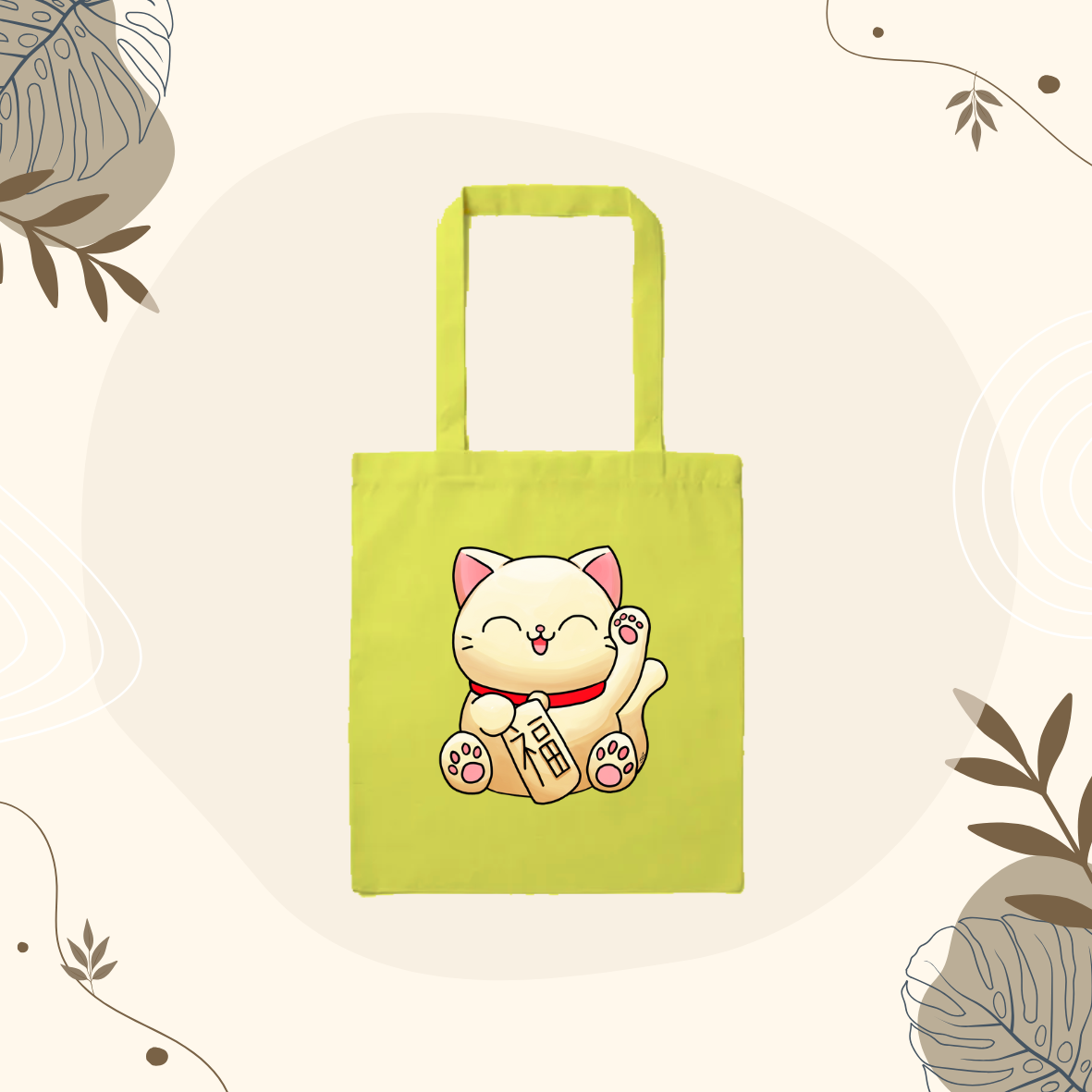 Tote Bag Jaune Maneki Neco