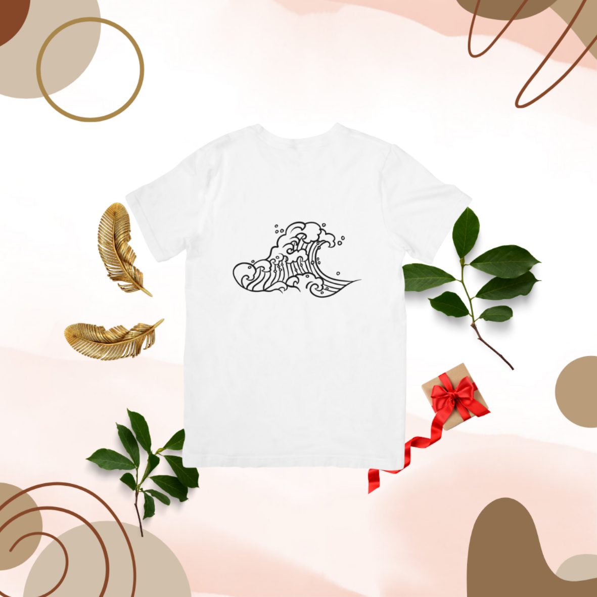 T-shirt Vague Nazaré motif noir