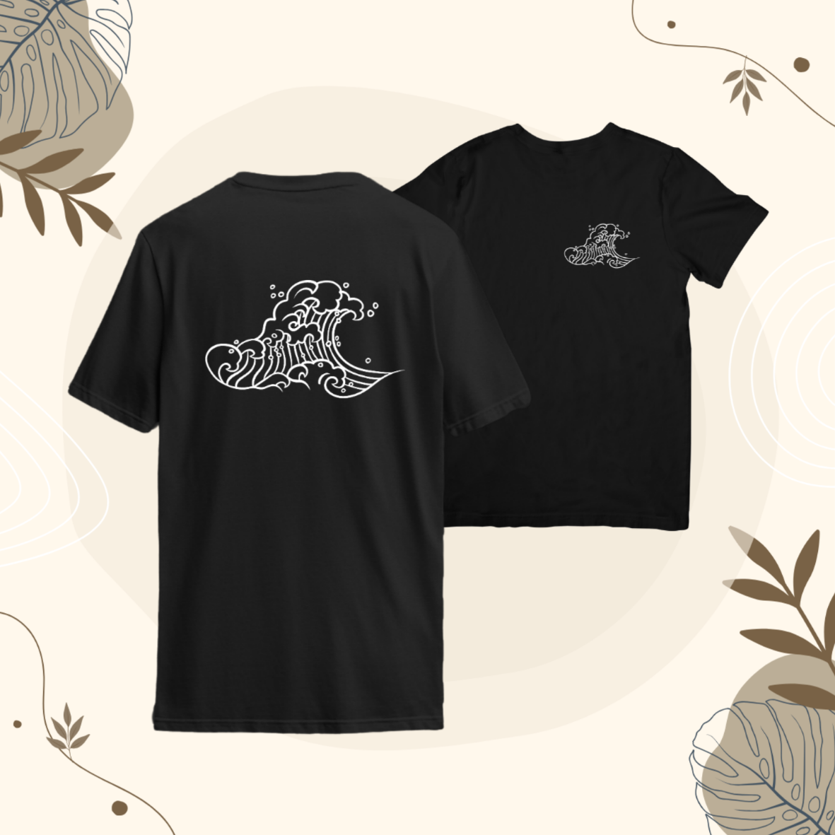 T-shirt Vague Nazaré motif blanc