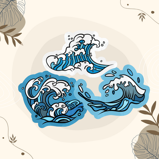 Pack 3 stickers Vagues