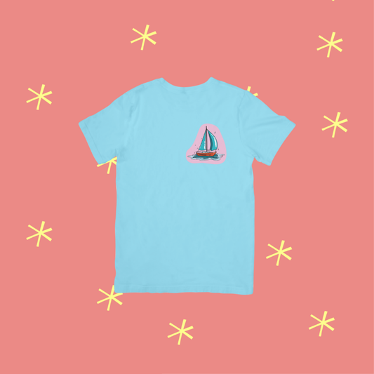 T-shirt 9/11 ans bleu voilier