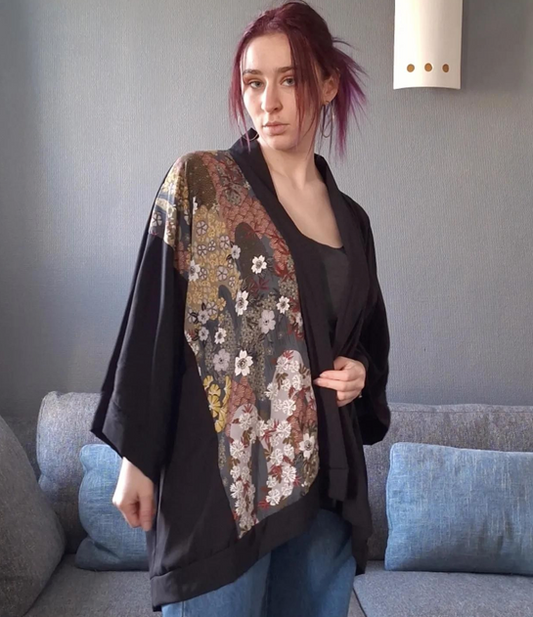 Kimono Jardin Gris Médium