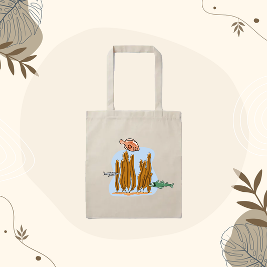 Tote Bag naturel fond marin