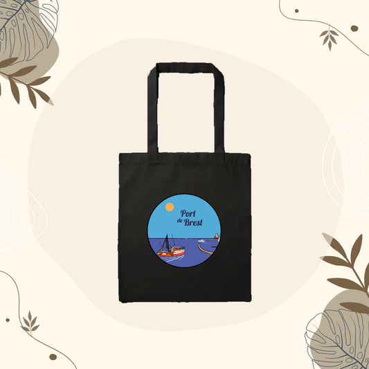 Tote Bag noir Port de Brest