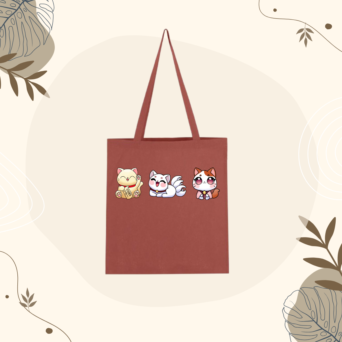 Tote Bag Terracotta 3 chats