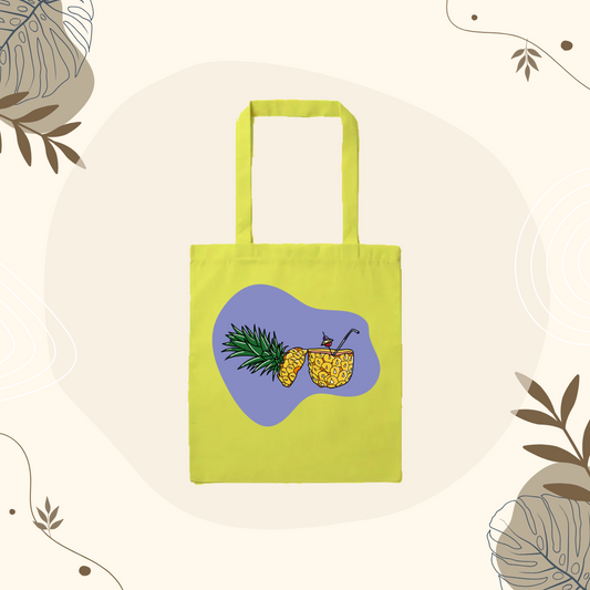 Tote Bag Jaune Cocktail Ananas