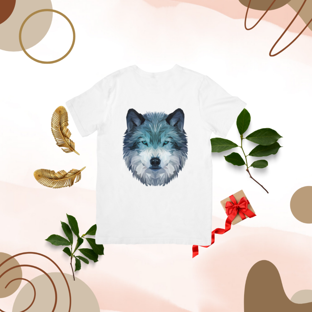 T-shirt Loup Low Poly