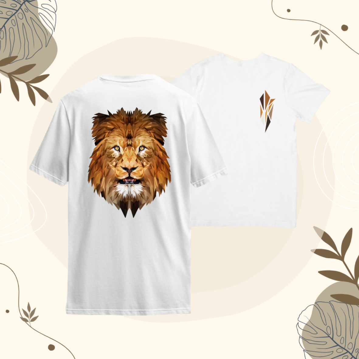 T-shirt Lion Low Poly