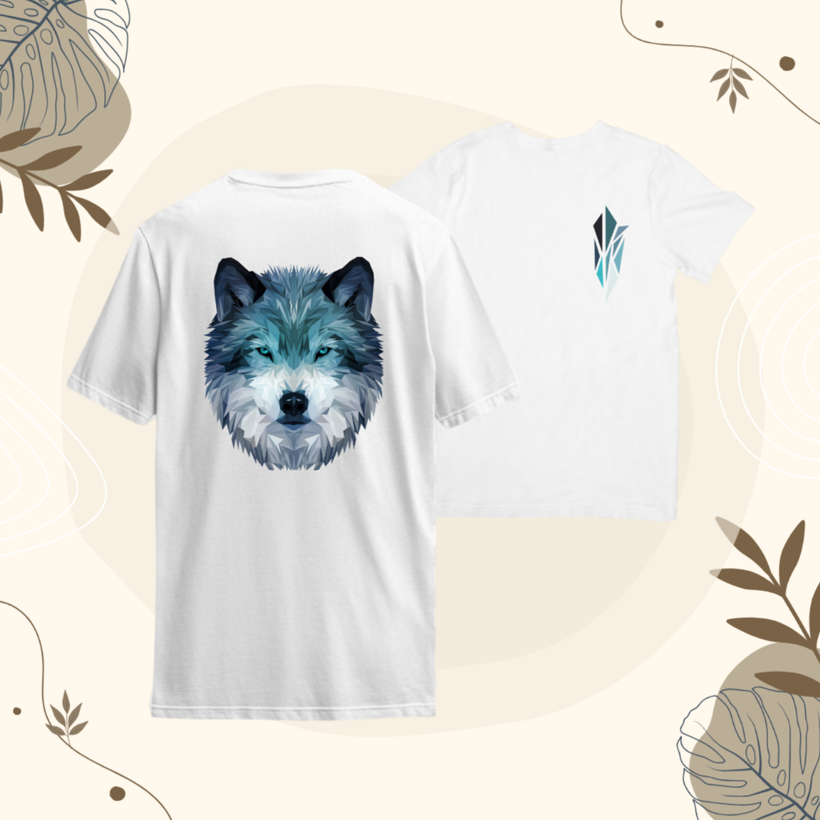 T-shirt Loup Low Poly