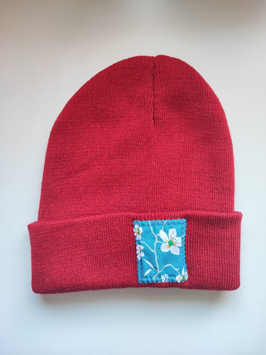 Bonnet Bordeaux fleur de cerisier