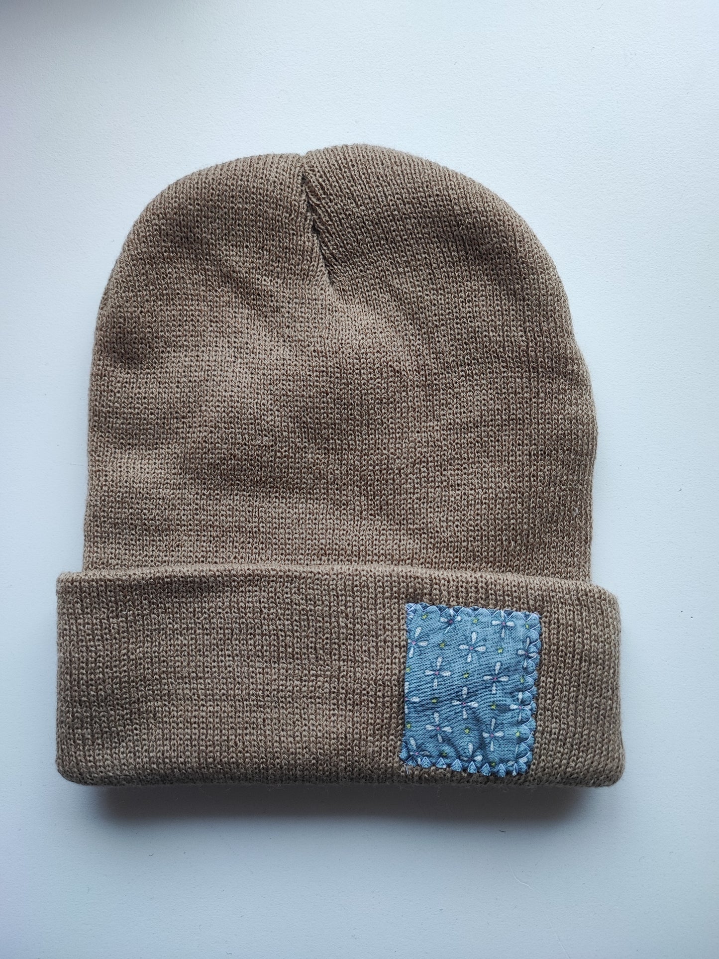 Bonnet Camel petite fleur bleu