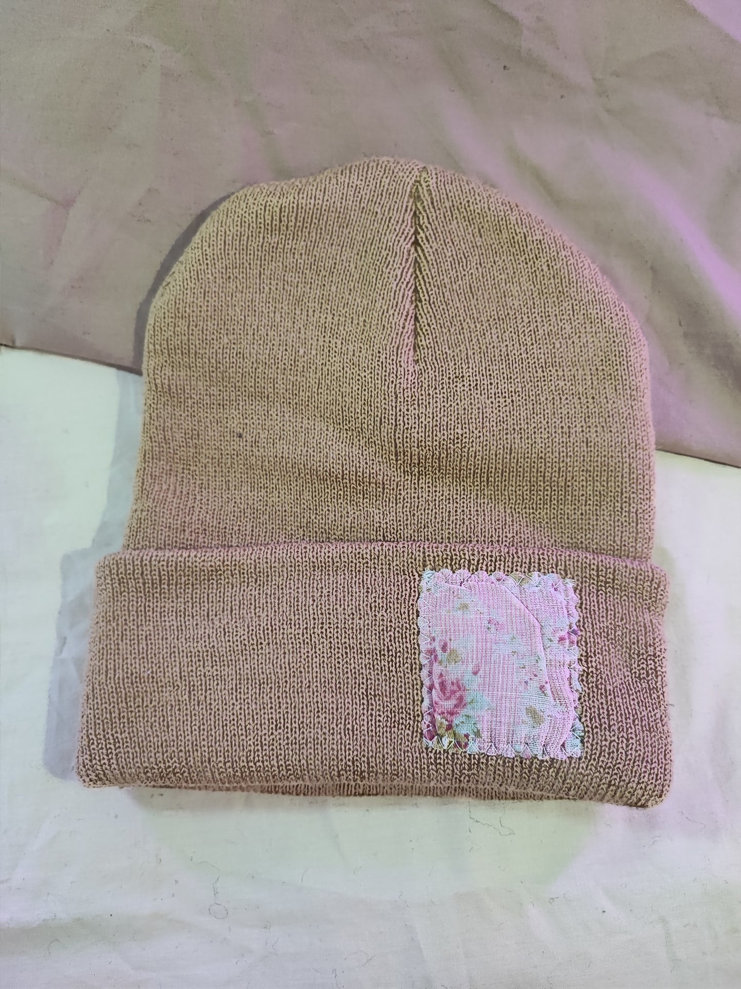 Bonnet kamel Roses Vintage