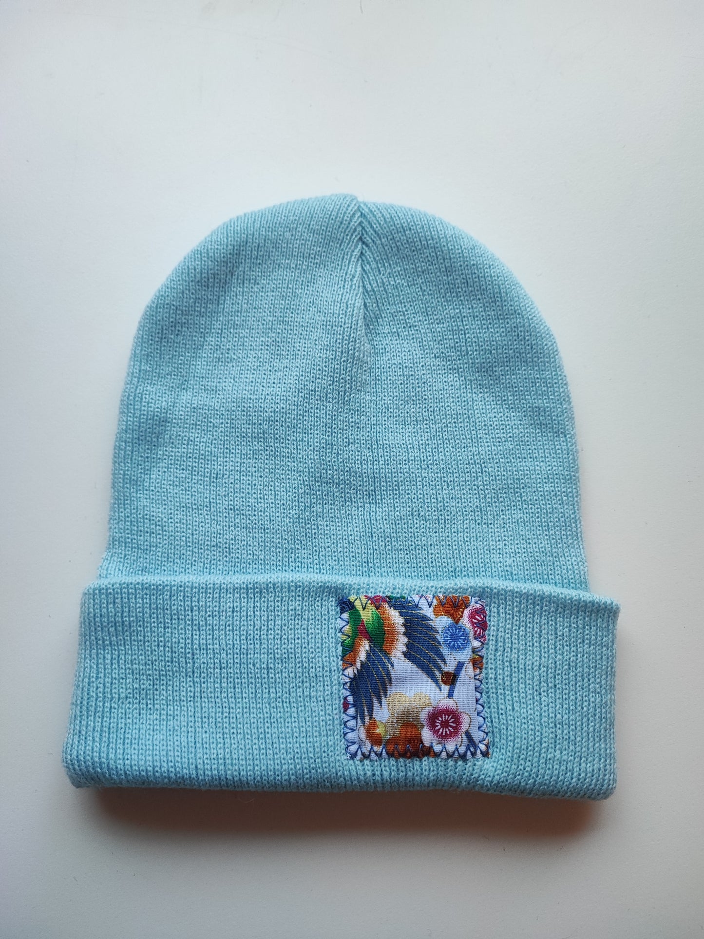 Bonnet bleu ciel cigogne