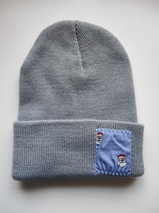 Bonnet gris uni père noel