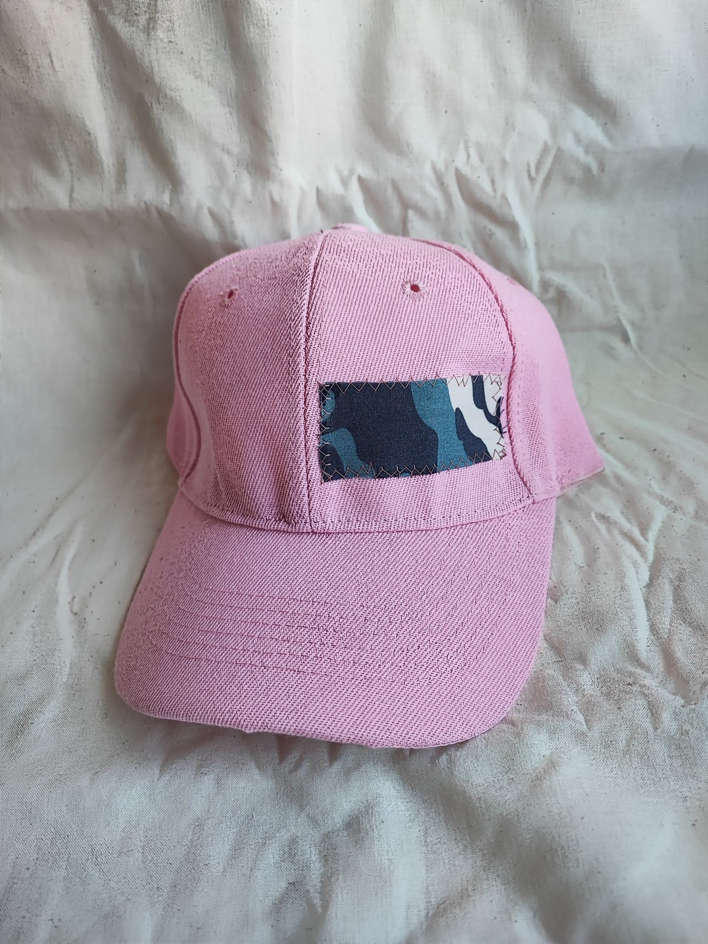 Casquette Rose motif camouflage bleu